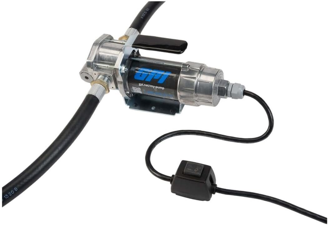 GPI G8P Portable 12V Fuel Transfer Pump with Manual Nozzle, 8 GPM – view 2