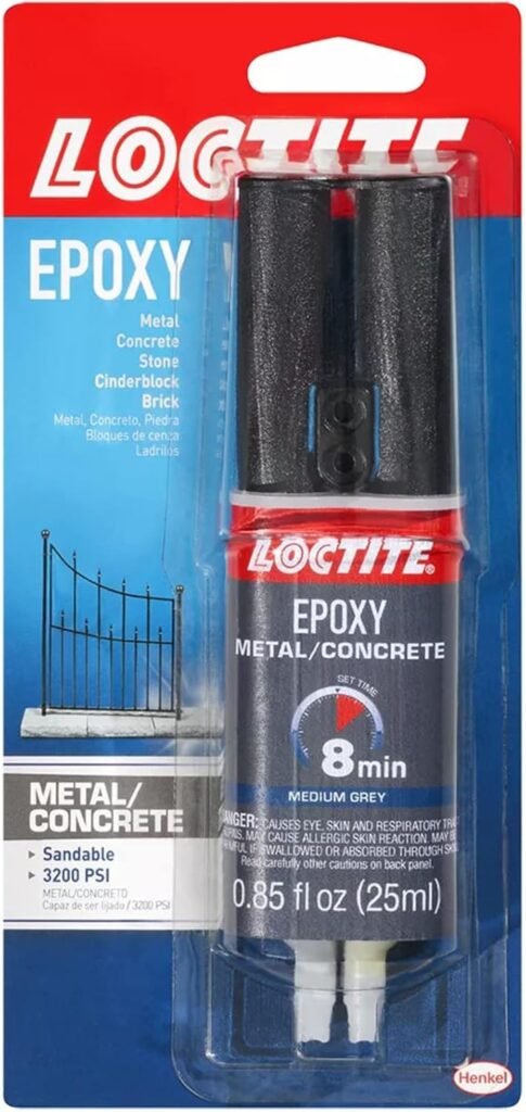 Loctite Epoxy Metal/Concrete Two-Part Adhesive, 0.85 fl oz Syringe