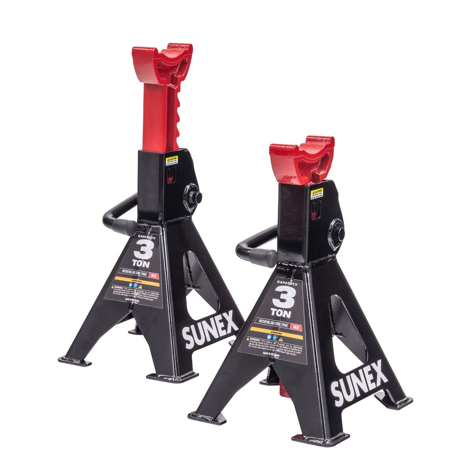 Sunex Tools 1003C 3-Ton Heavy-Duty Ratcheting Jack Stands (Pair)