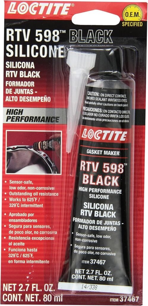 Loctite SI 598 Black RTV Silicone Gasket Maker, 80 ml Tube